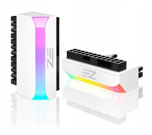 Adapter ATX 24pin 90 stopni kątowy aRGB LED