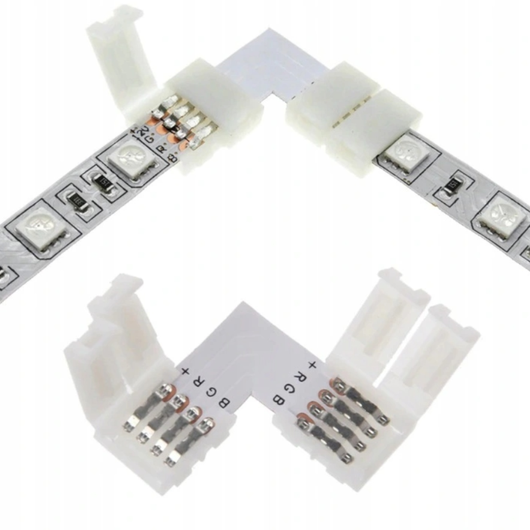 Złączka kątowa taśma RGB 4PIN LED 10mm L 2 rogi