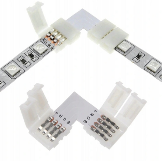 Złączka kątowa taśma RGB 4PIN LED 10mm L 2 rogi