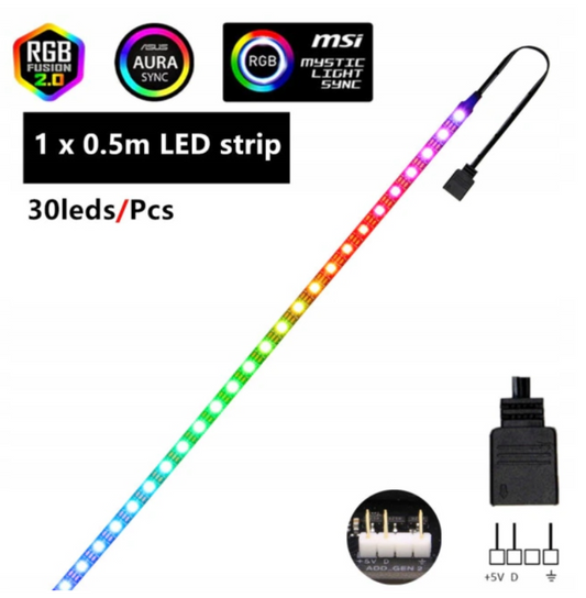 Taśma LED WS2812B do komputera! 3pin aRGB IP20