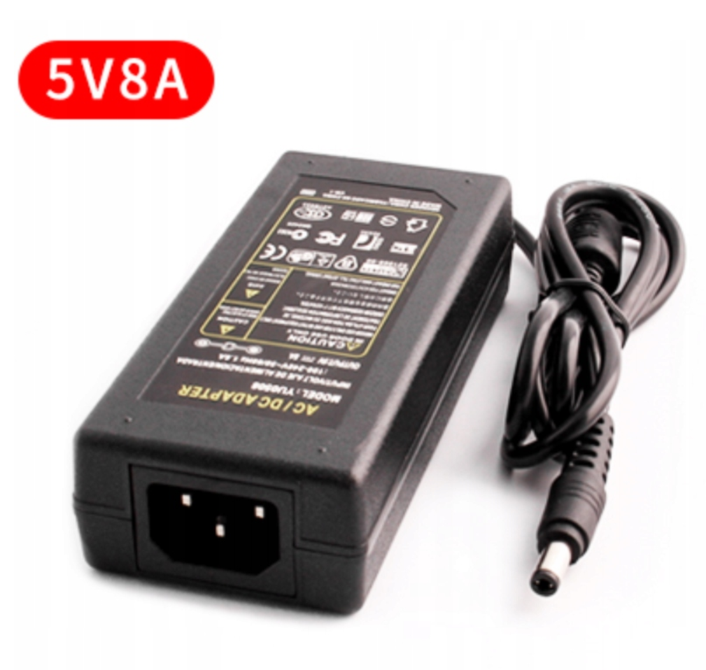 Zasilacz 5V 8A 40W LED WS2812B 5.5x2.1mm