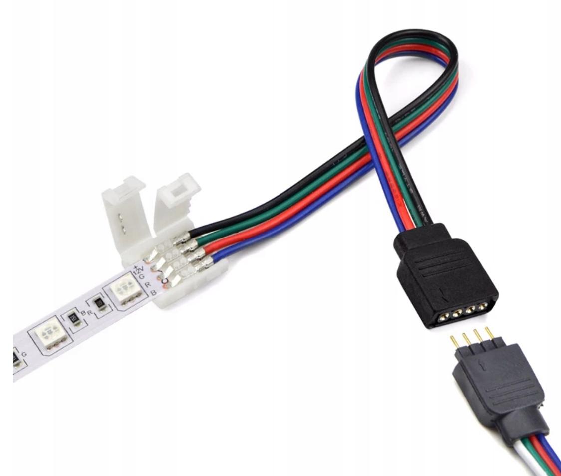 Przejściówka 4pin RGB do taśmy LED BEZ LUTOWANIA