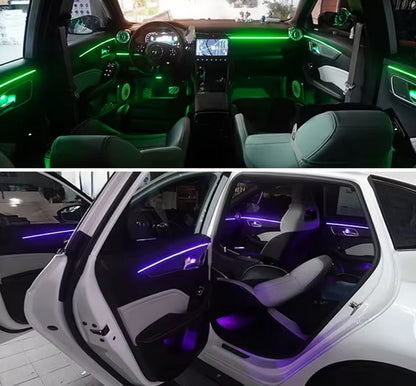 AMBIENT LED RGB DO AUTA OŚWIETLENIE WNĘTRZA STEROWANE APLIKACJĄ