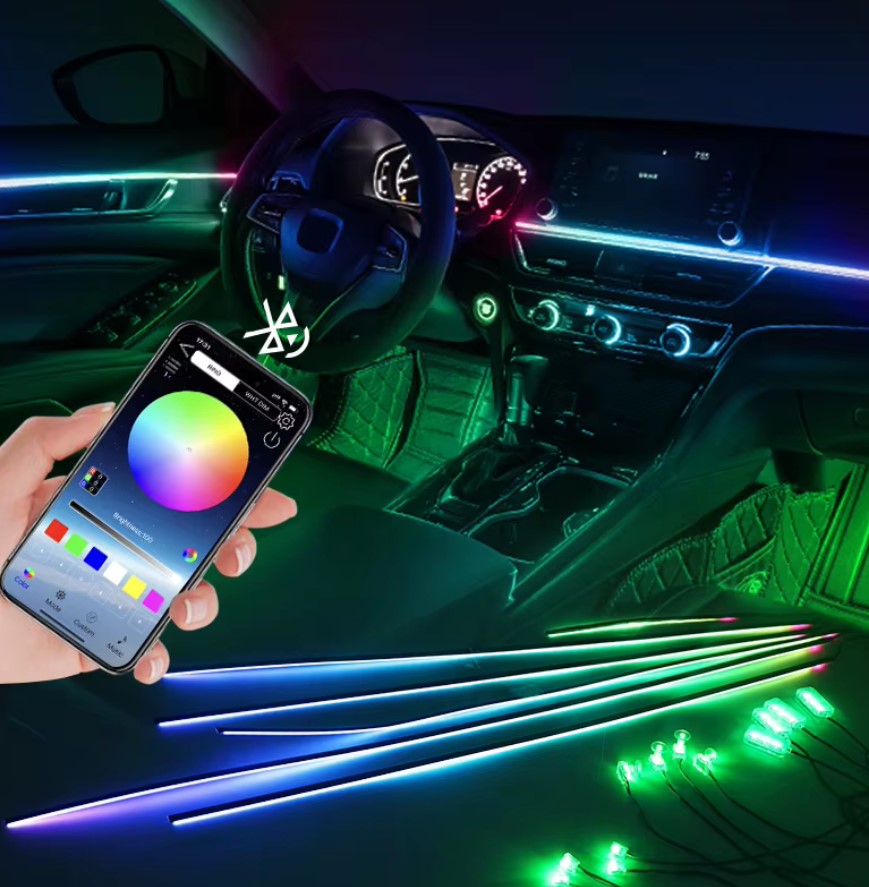 AMBIENT LED aRGB DO AUTA OŚWIETLENIE WNĘTRZA STEROWANE APLIKACJĄ